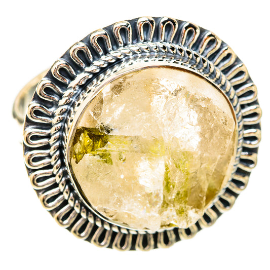 Green Tourmaline In Quartz Rings handcrafted by Ana Silver Co - RING120574 - Photo 2
