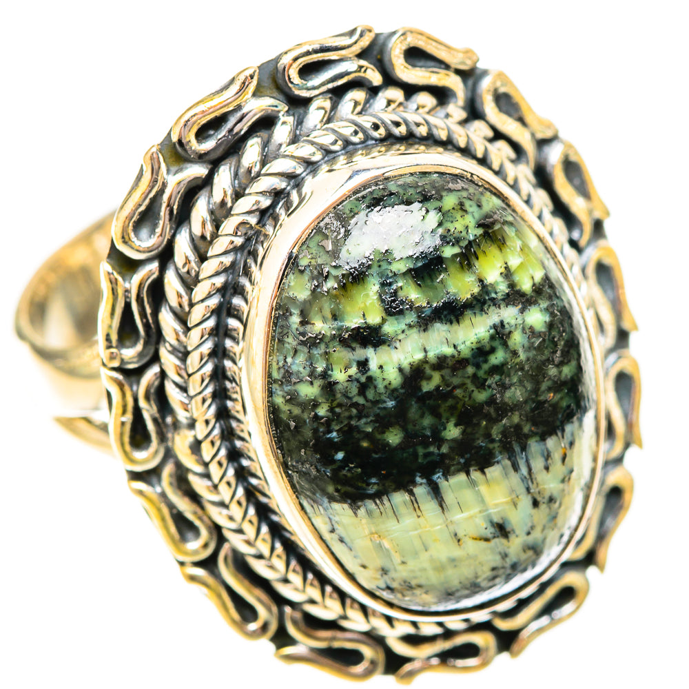 Green Swiss Opal Rings handcrafted by Ana Silver Co - RING120577 - Photo 2