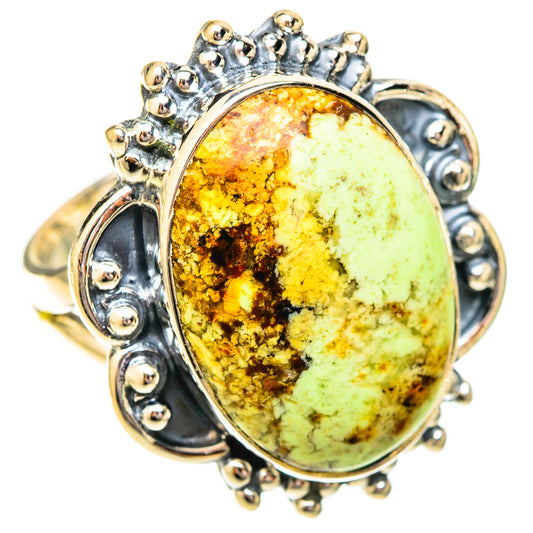 Lemon Chrysoprase Rings handcrafted by Ana Silver Co - RING120605 - Photo 2