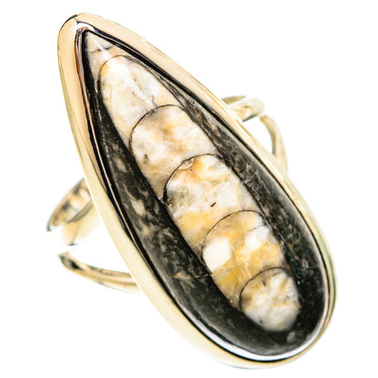 Orthoceras Fossil Rings handcrafted by Ana Silver Co - RING120622 - Photo 2
