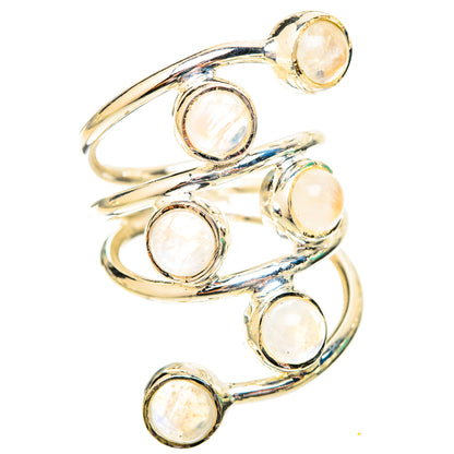 Rainbow Moonstone Rings handcrafted by Ana Silver Co - RING120631 - Photo 2