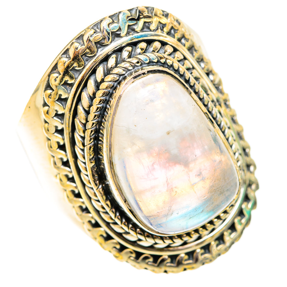 Rainbow Moonstone Rings handcrafted by Ana Silver Co - RING120635 - Photo 2