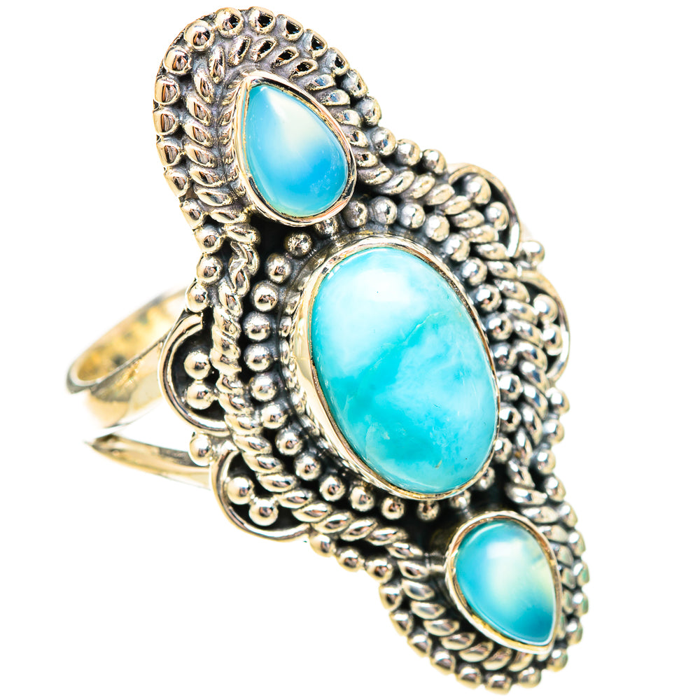 Larimar Rings handcrafted by Ana Silver Co - RING120643 - Photo 2