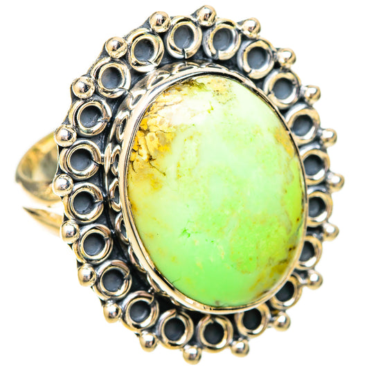 Lemon Chrysoprase Rings handcrafted by Ana Silver Co - RING120652 - Photo 2