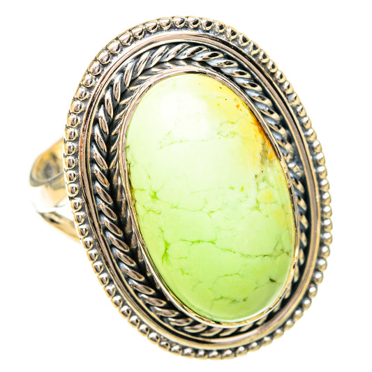 Lemon Chrysoprase Rings handcrafted by Ana Silver Co - RING120659 - Photo 2