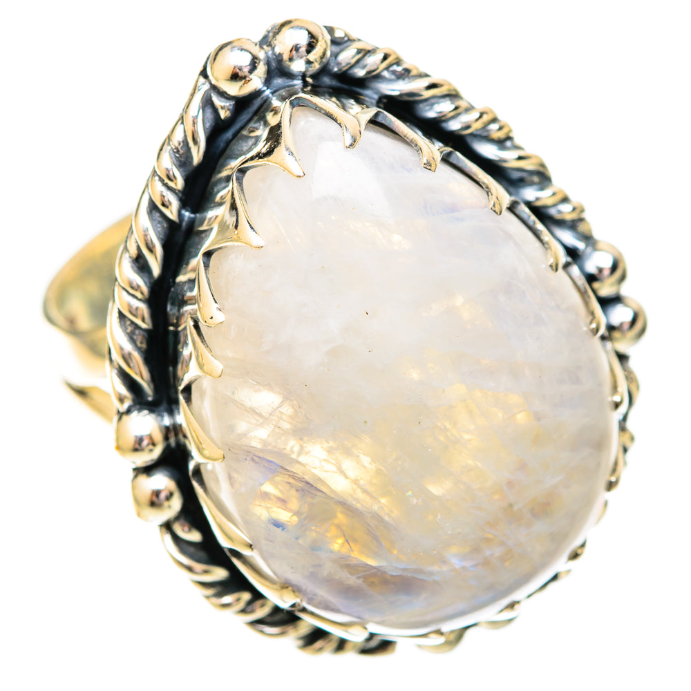 Rainbow Moonstone Rings handcrafted by Ana Silver Co - RING120675 - Photo 2