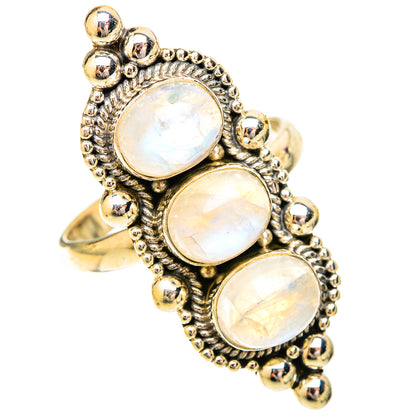 Rainbow Moonstone Rings handcrafted by Ana Silver Co - RING120677 - Photo 2