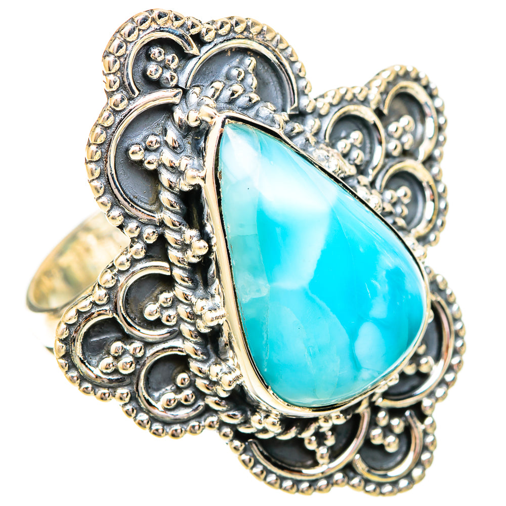 Larimar Rings handcrafted by Ana Silver Co - RING120685 - Photo 2