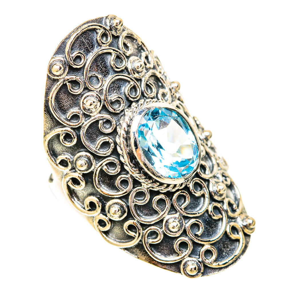 Blue Topaz Rings handcrafted by Ana Silver Co - RING120689 - Photo 2