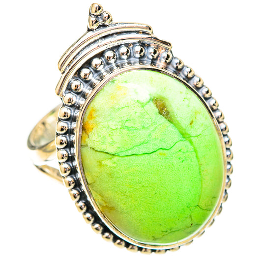 Lemon Chrysoprase Rings handcrafted by Ana Silver Co - RING120693 - Photo 2