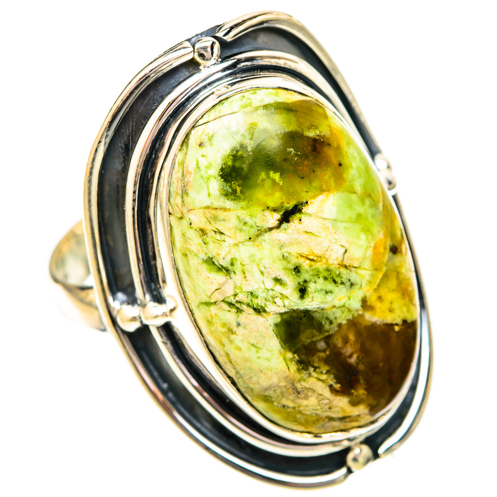 Australian Green Opal Rings handcrafted by Ana Silver Co - RING120701 - Photo 2