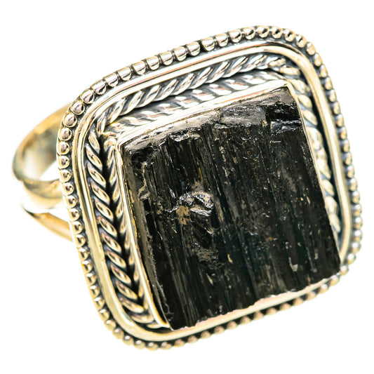 Black Tourmaline Rings handcrafted by Ana Silver Co - RING120714 - Photo 2