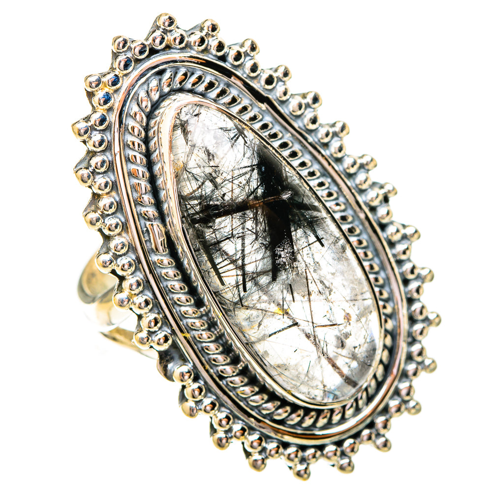 Tourmalinated Quartz Rings handcrafted by Ana Silver Co - RING120715 - Photo 2