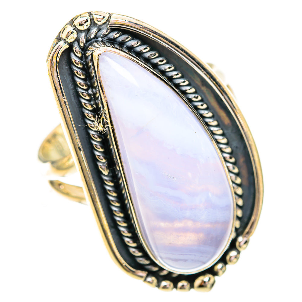 Blue Lace Agate Rings handcrafted by Ana Silver Co - RING120718 - Photo 2