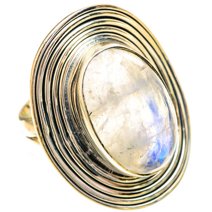 Rainbow Moonstone Rings handcrafted by Ana Silver Co - RING120720 - Photo 2