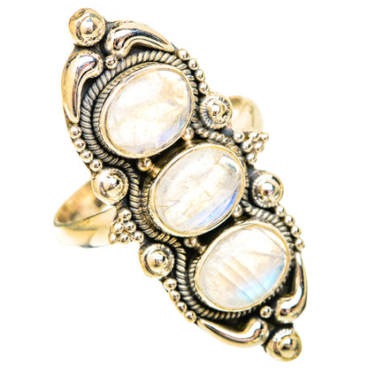Rainbow Moonstone Rings handcrafted by Ana Silver Co - RING120721 - Photo 2