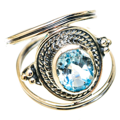 Blue Topaz Rings handcrafted by Ana Silver Co - RING120726 - Photo 2