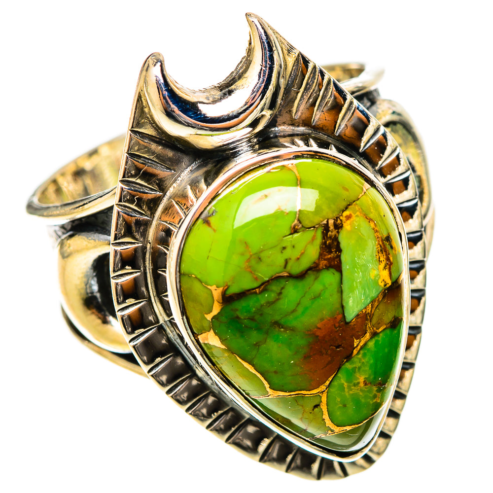 Green Copper Composite Turquoise Rings handcrafted by Ana Silver Co - RING120735 - Photo 2