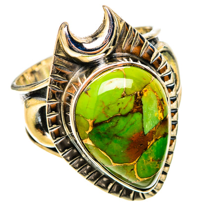 Green Copper Composite Turquoise Rings handcrafted by Ana Silver Co - RING120735 - Photo 2