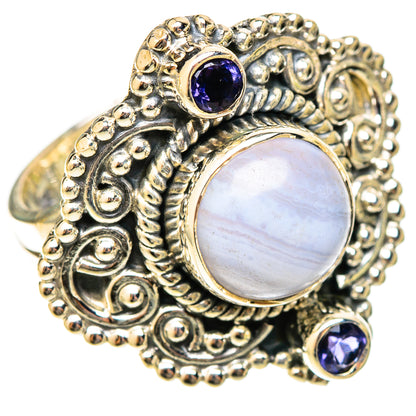 Blue Lace Agate Rings handcrafted by Ana Silver Co - RING120749 - Photo 2