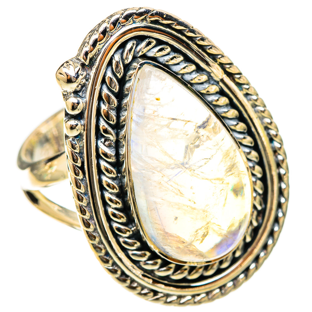 Rainbow Moonstone Rings handcrafted by Ana Silver Co - RING120750 - Photo 2