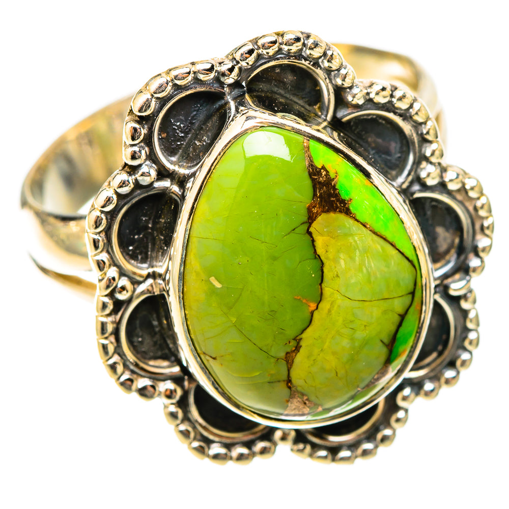 Green Copper Composite Turquoise Rings handcrafted by Ana Silver Co - RING120765 - Photo 2