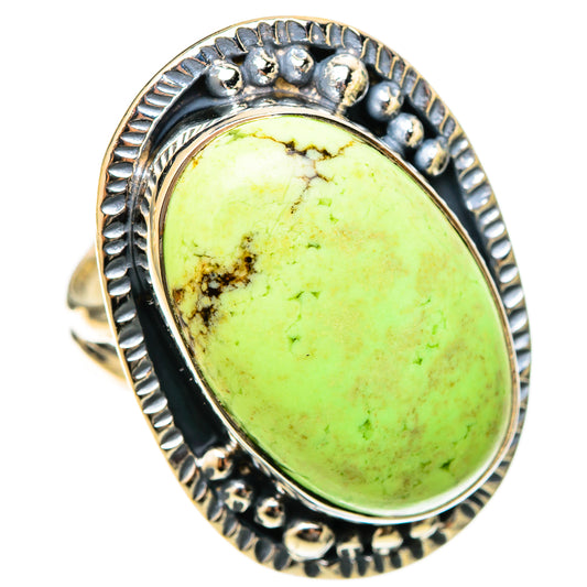 Lemon Chrysoprase Rings handcrafted by Ana Silver Co - RING120767 - Photo 2