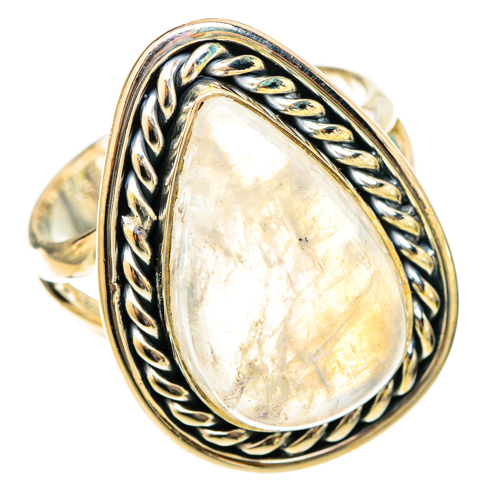Rainbow Moonstone Rings handcrafted by Ana Silver Co - RING120785 - Photo 2