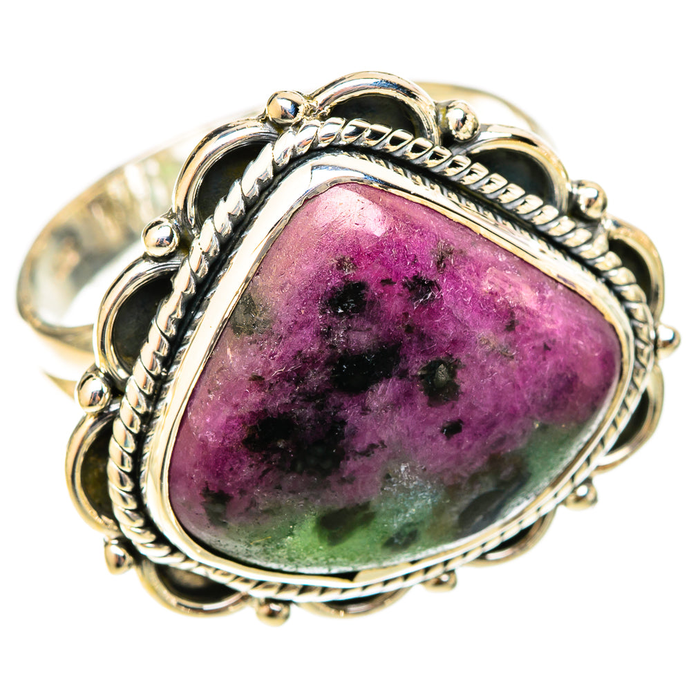 Ruby Zoisite Rings handcrafted by Ana Silver Co - RING120786 - Photo 2