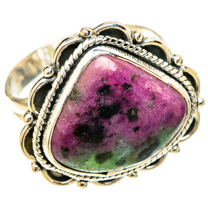 Ruby Zoisite Rings handcrafted by Ana Silver Co - RING120786 - Photo 2
