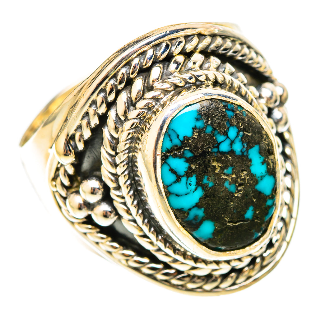 Tibetan Turquoise Rings handcrafted by Ana Silver Co - RING120797 - Photo 2