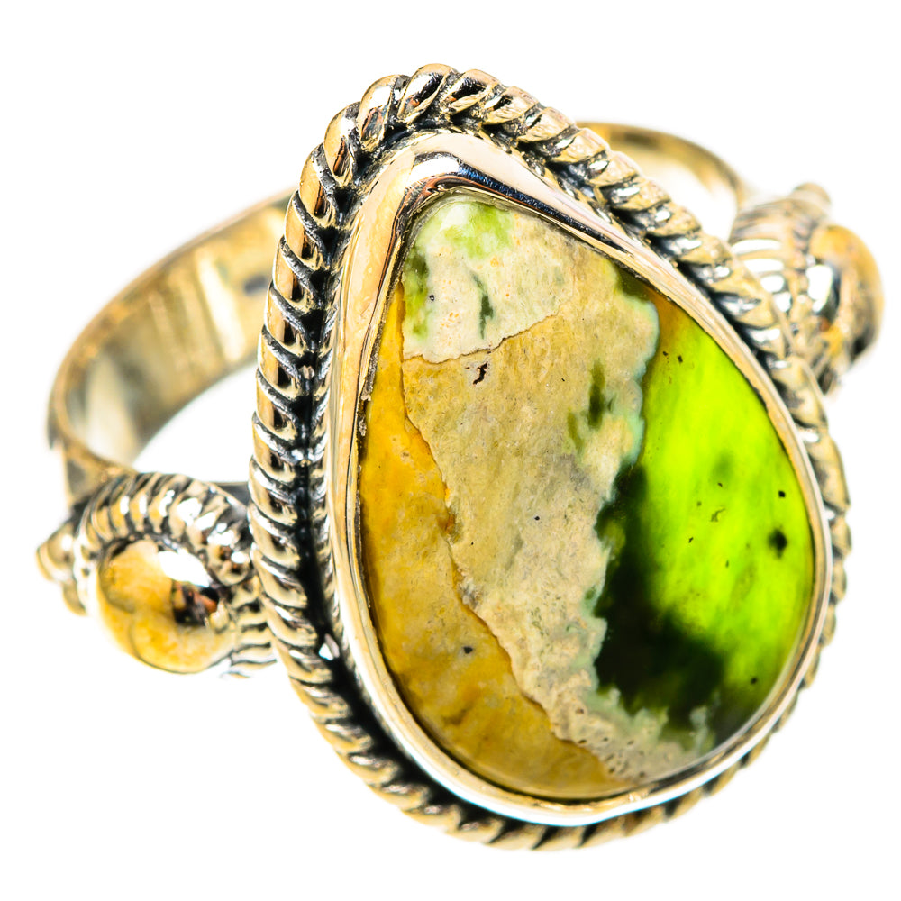 Australian Green Opal Rings handcrafted by Ana Silver Co - RING120800 - Photo 2