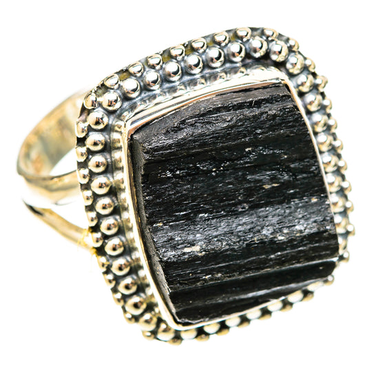 Black Tourmaline Rings handcrafted by Ana Silver Co - RING120814 - Photo 2
