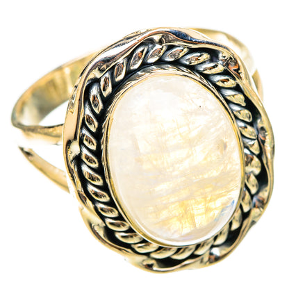 Rainbow Moonstone Rings handcrafted by Ana Silver Co - RING120815 - Photo 2
