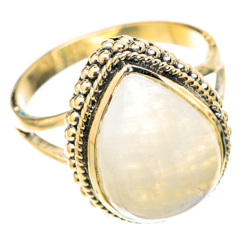 Rainbow Moonstone Rings handcrafted by Ana Silver Co - RING120816 - Photo 2