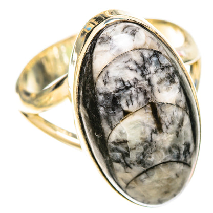 Orthoceras Fossil Rings handcrafted by Ana Silver Co - RING120822 - Photo 2