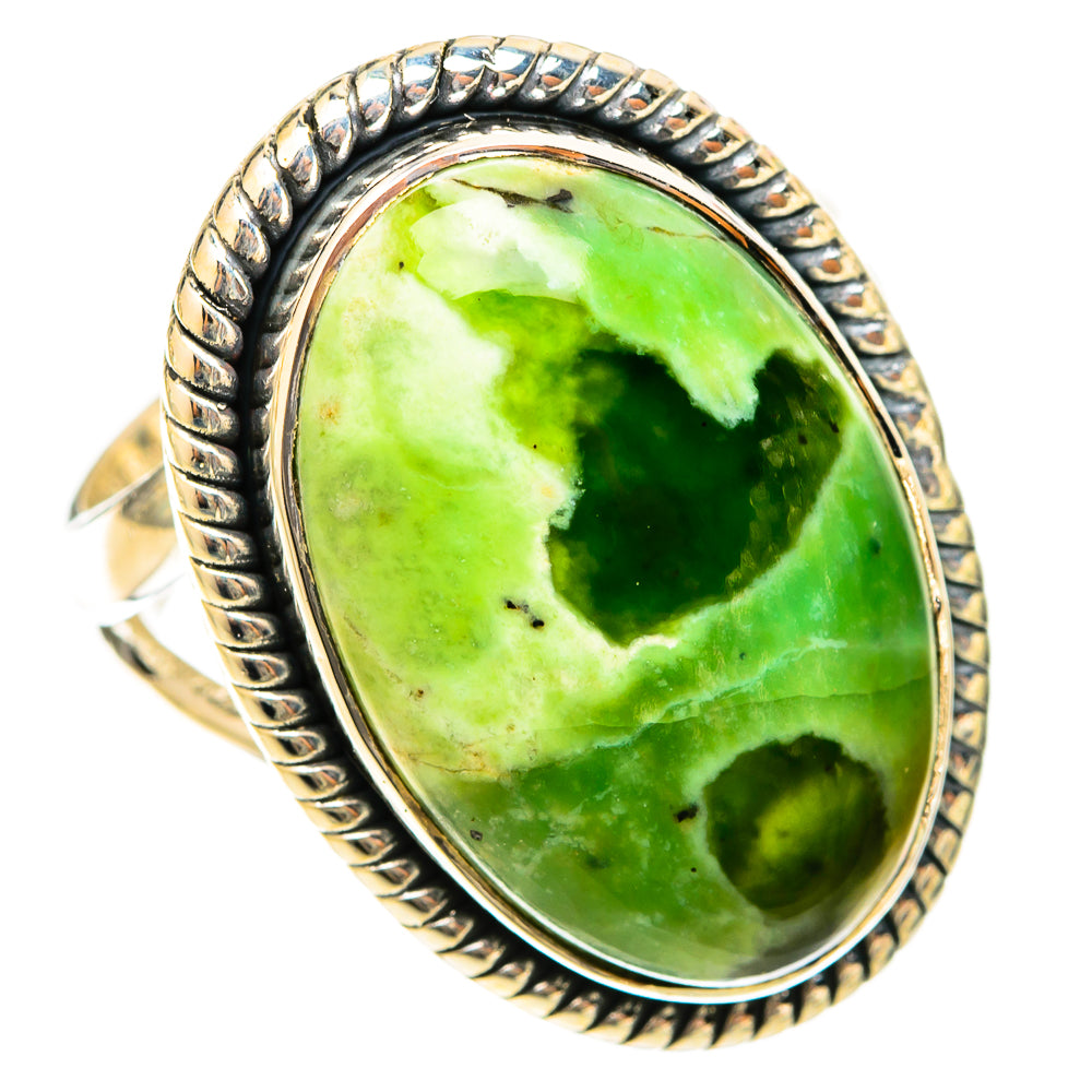 Australian Green Opal Rings handcrafted by Ana Silver Co - RING120836 - Photo 2