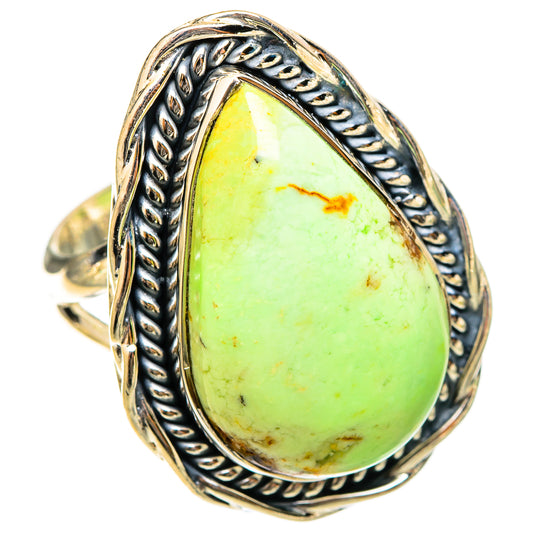 Lemon Chrysoprase Rings handcrafted by Ana Silver Co - RING120837 - Photo 2
