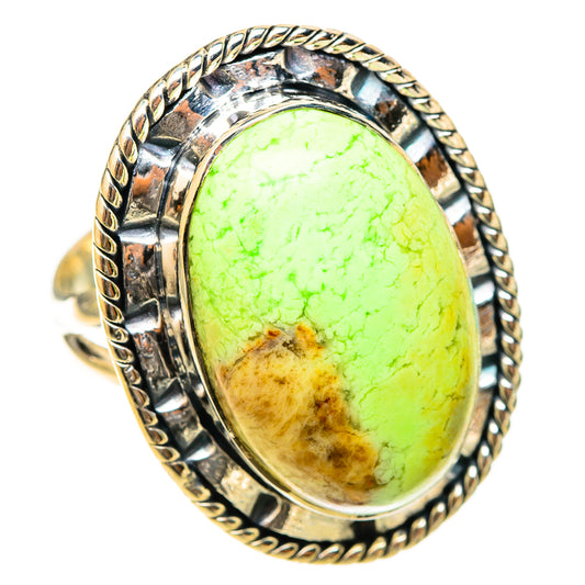 Lemon Chrysoprase Rings handcrafted by Ana Silver Co - RING120845 - Photo 2