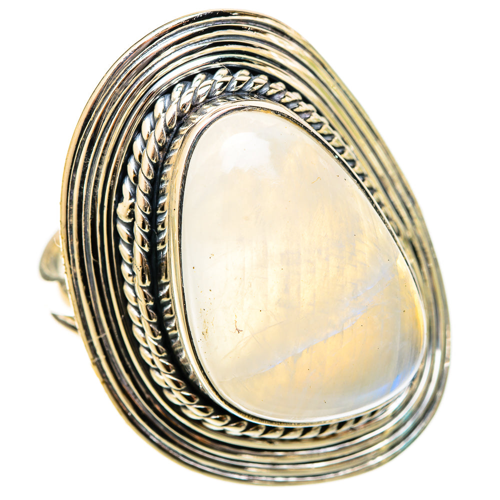 Rainbow Moonstone Rings handcrafted by Ana Silver Co - RING120869 - Photo 2