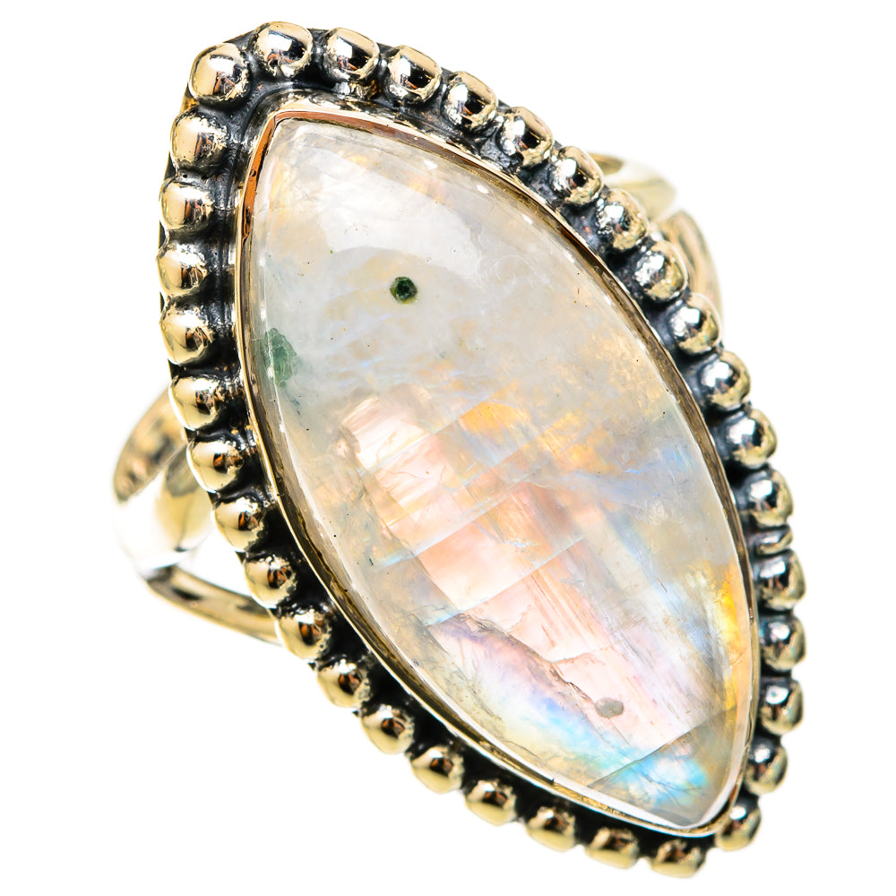 Rainbow Moonstone Rings handcrafted by Ana Silver Co - RING120871 - Photo 2