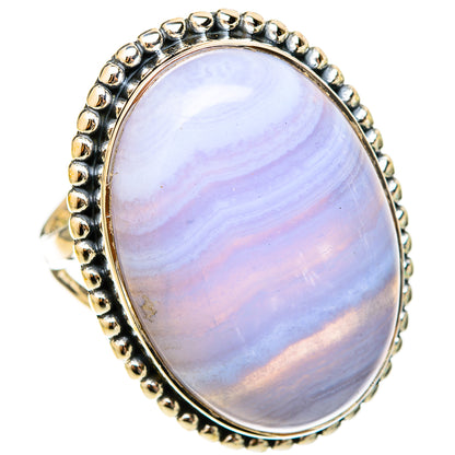 Blue Lace Agate Rings handcrafted by Ana Silver Co - RING120872 - Photo 2