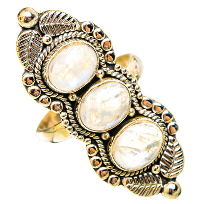 Rainbow Moonstone Rings handcrafted by Ana Silver Co - RING120873 - Photo 2