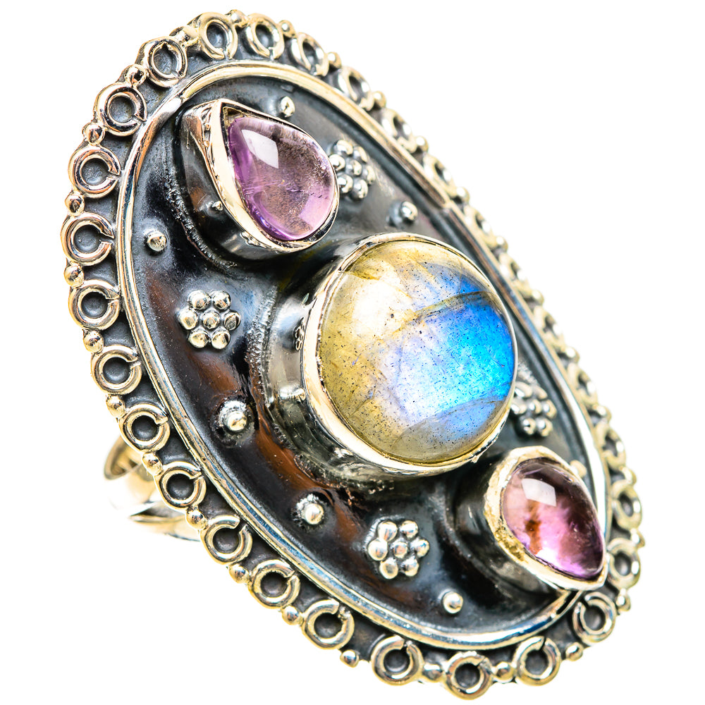 Labradorite Rings handcrafted by Ana Silver Co - RING120876 - Photo 2