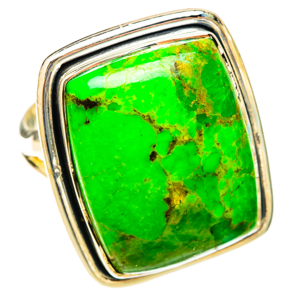 Green Copper Composite Turquoise Rings handcrafted by Ana Silver Co - RING120898 - Photo 2