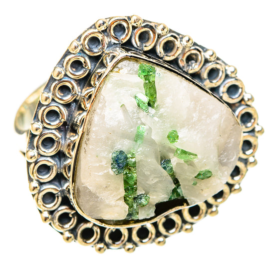 Green Tourmaline In Quartz Rings handcrafted by Ana Silver Co - RING120900 - Photo 2