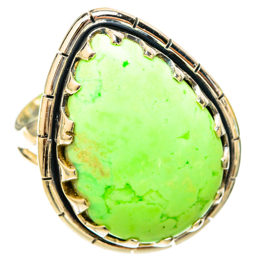 Lemon Chrysoprase Rings handcrafted by Ana Silver Co - RING120903 - Photo 2
