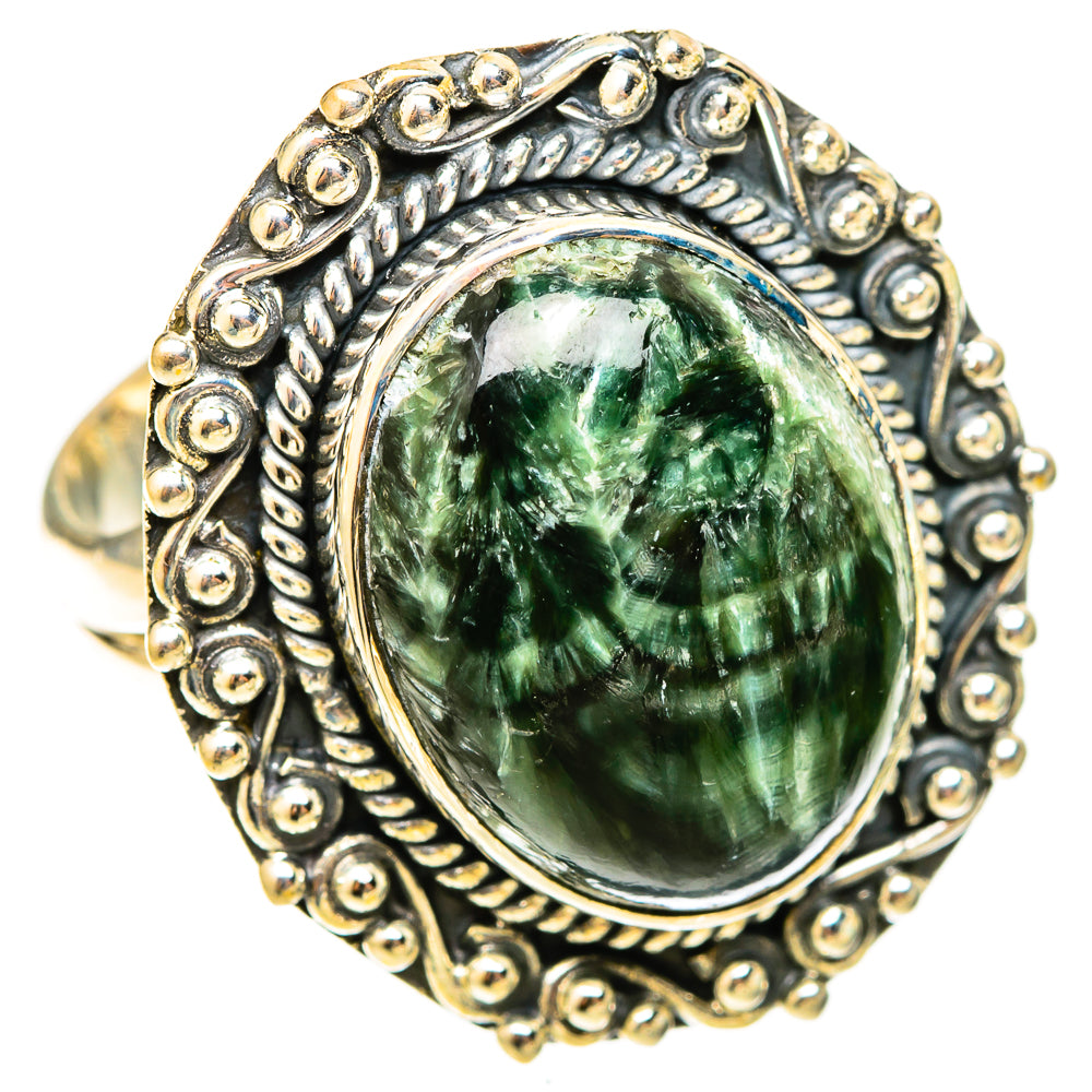Seraphinite Rings handcrafted by Ana Silver Co - RING120904 - Photo 2