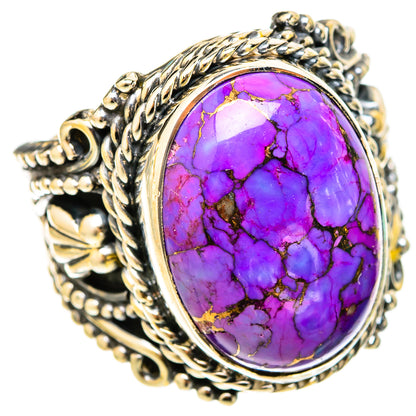 Purple Copper Composite Turquoise Rings handcrafted by Ana Silver Co - RING120919 - Photo 2