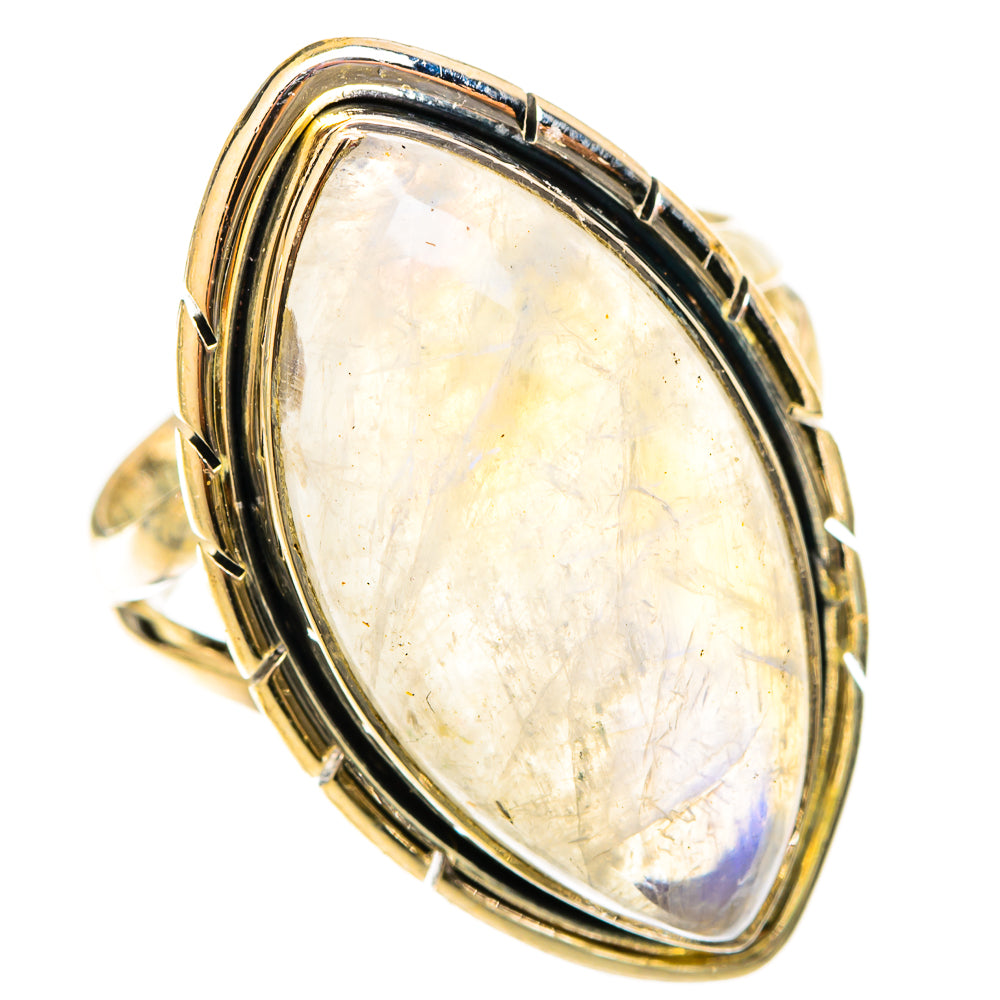 Rainbow Moonstone Rings handcrafted by Ana Silver Co - RING120927 - Photo 2